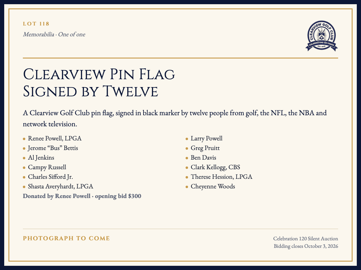 Clearview Pin Flag, Signed by Twelve