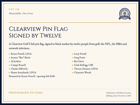 Clearview Pin Flag, Signed by Twelve