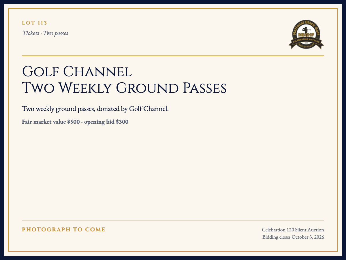 Golf Channel: Two Weekly Ground Passes