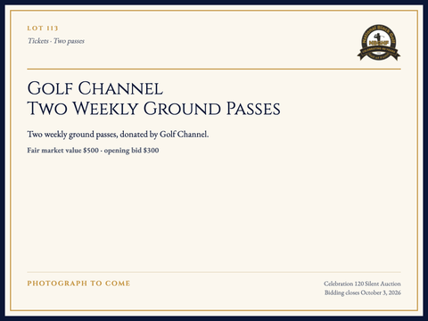 Golf Channel: Two Weekly Ground Passes