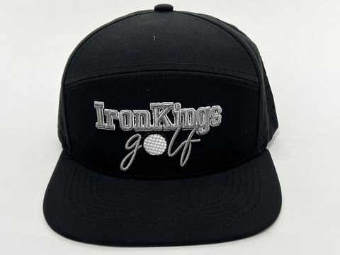 Black Iron Kings Golf baseball hat with grey embroidery.