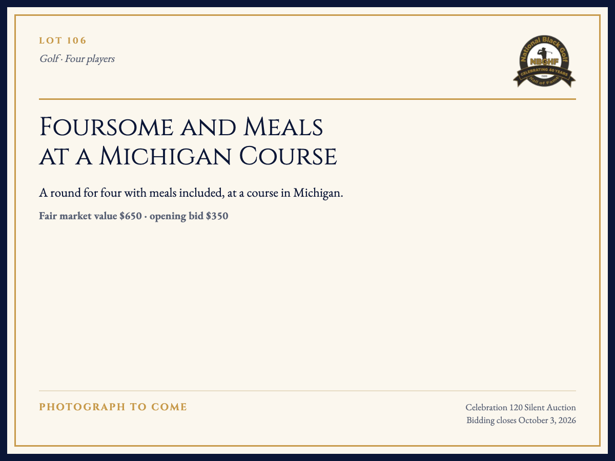 Foursome and Meals at a Michigan Course