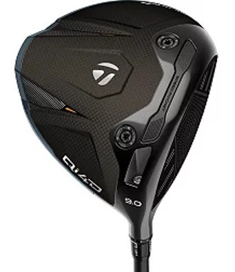 TaylorMade Qi4D driver, carbon crown, viewed from above.